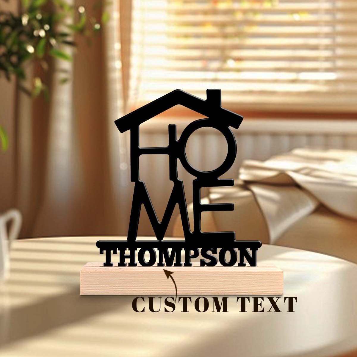 Home Office Gifts - 1Pc Csutom Home House Shape Wooden
