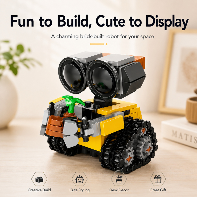 Home Office Kit - Mini Robot Building Blocks Set, Cute
