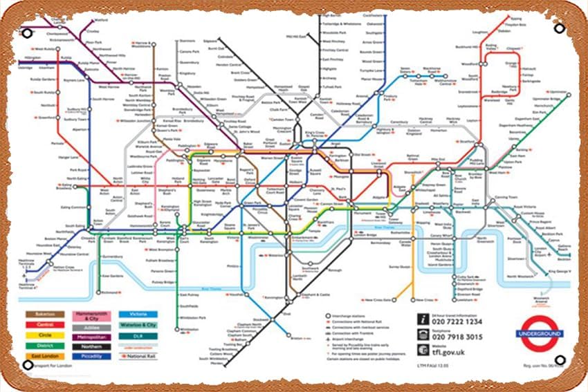 Home Office London - London Underground Map - Poster Retro