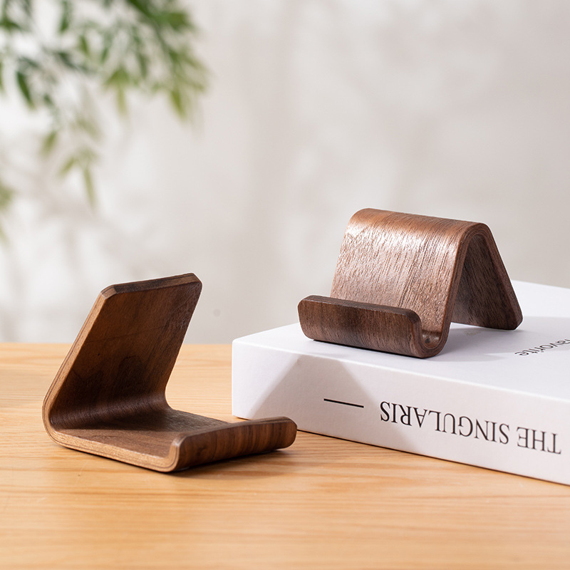 Home Office Call Center - Multifunctional Solid Wood Phone Holder Front