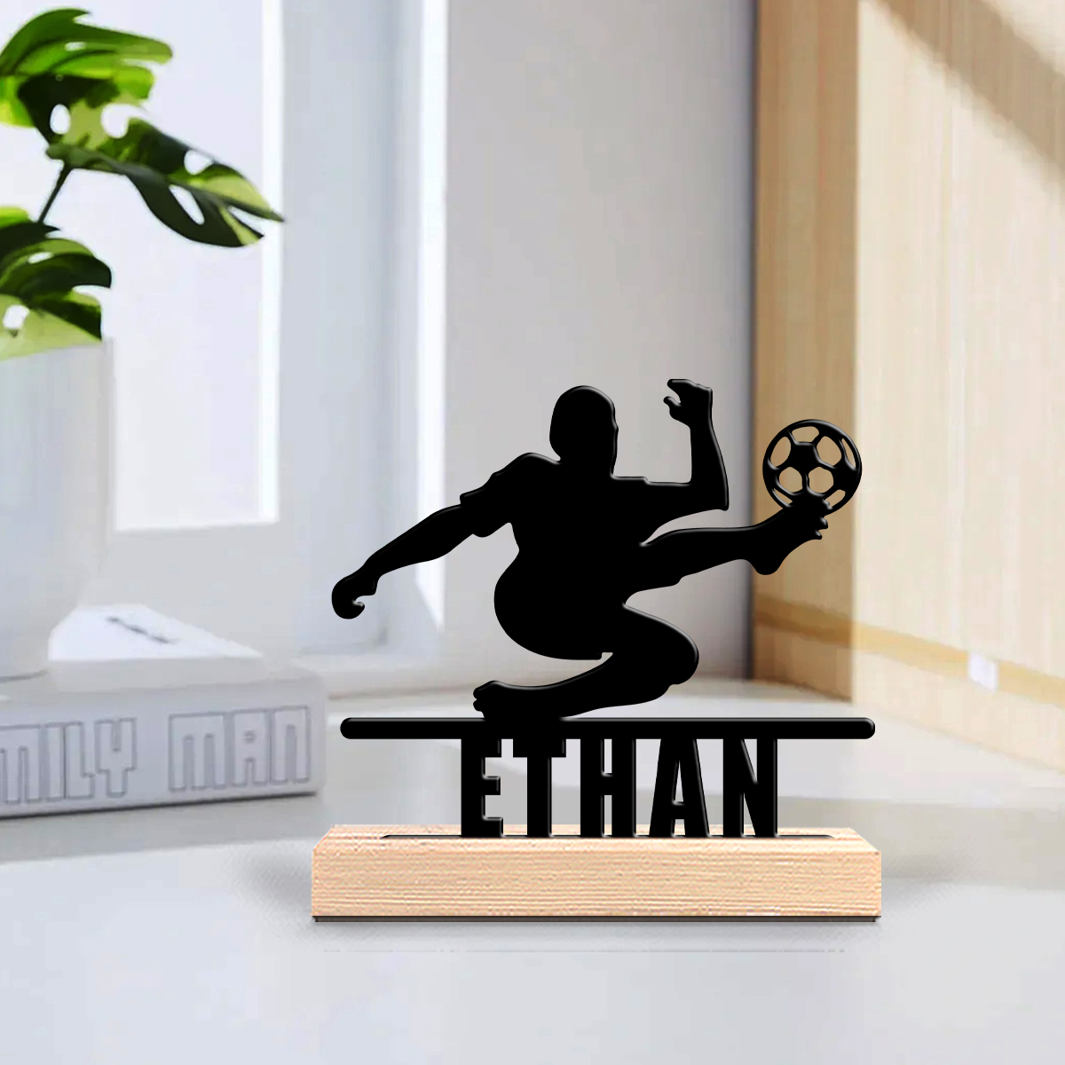 Home Office Gifts - 1Pc Csutom Football Hooking Wooden Base