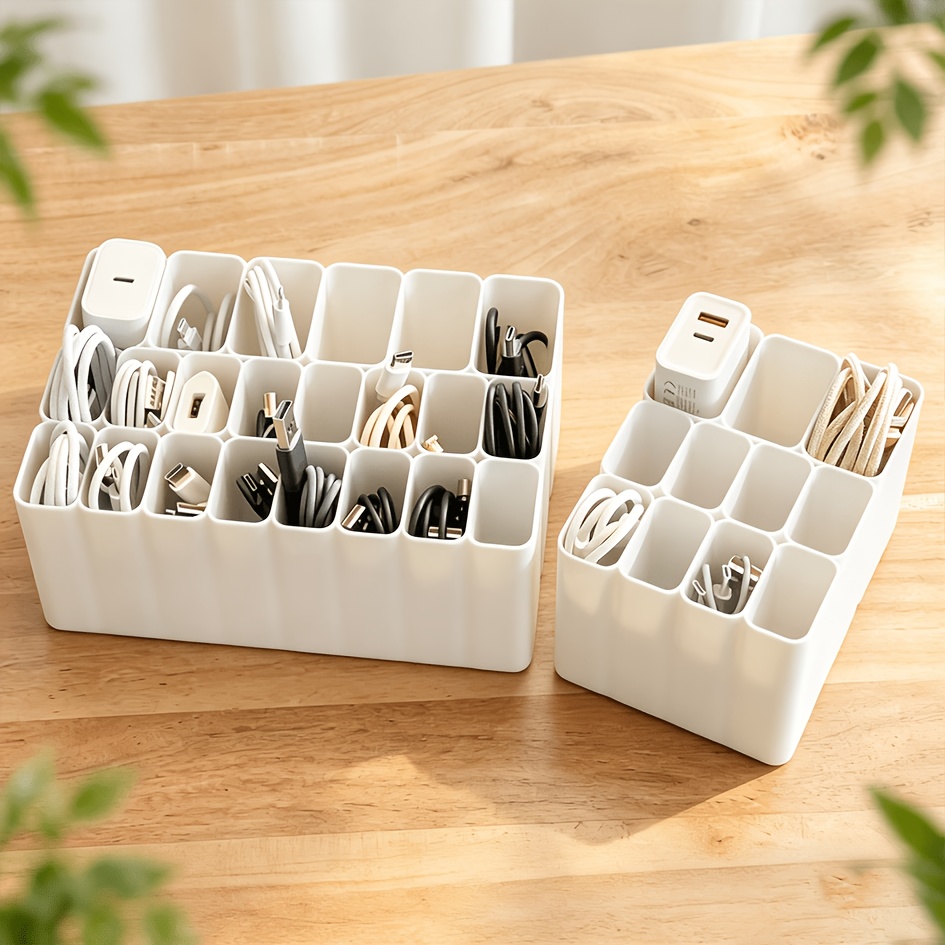 Home Office Desk With Drawers - 1pc 11/22-Slot USB Cable Organizer, Desktop