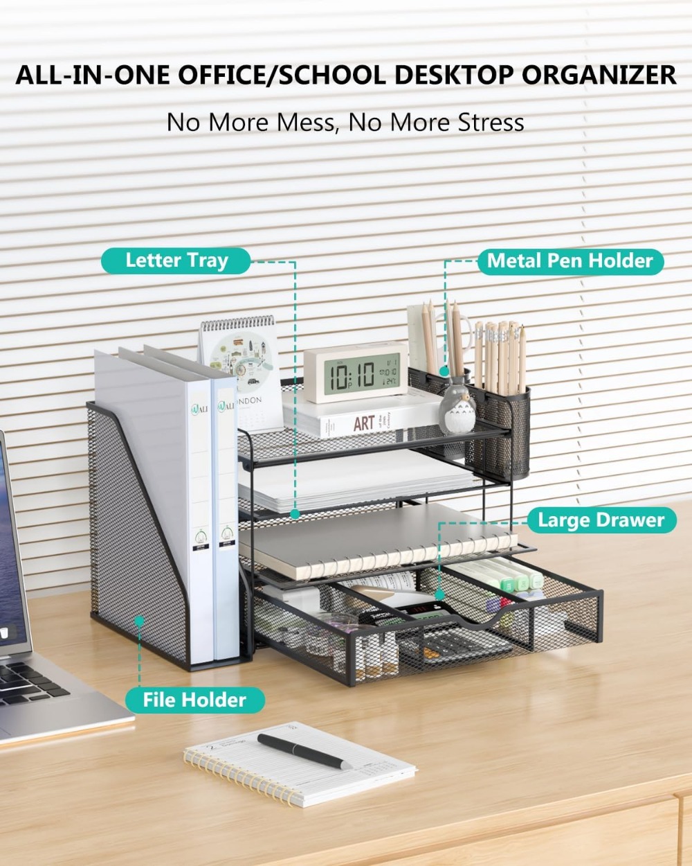 4-Tier Desktop File Organizer  - огляд і ціна Home Office Desk With Drawers