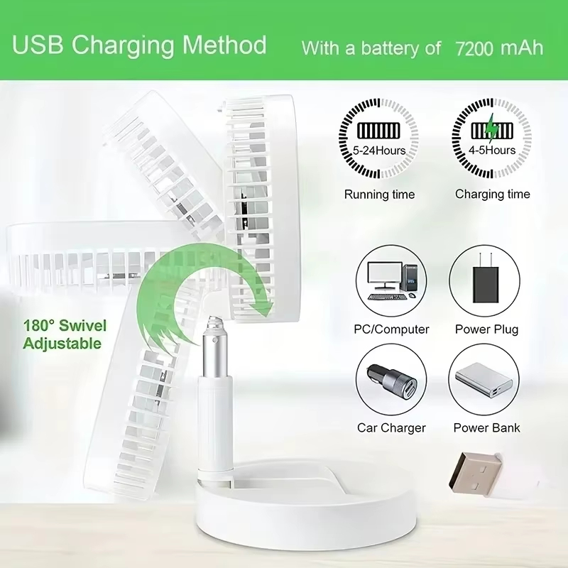 Retractable Fan Portable Mini  - огляд і ціна Usb Desk Fan