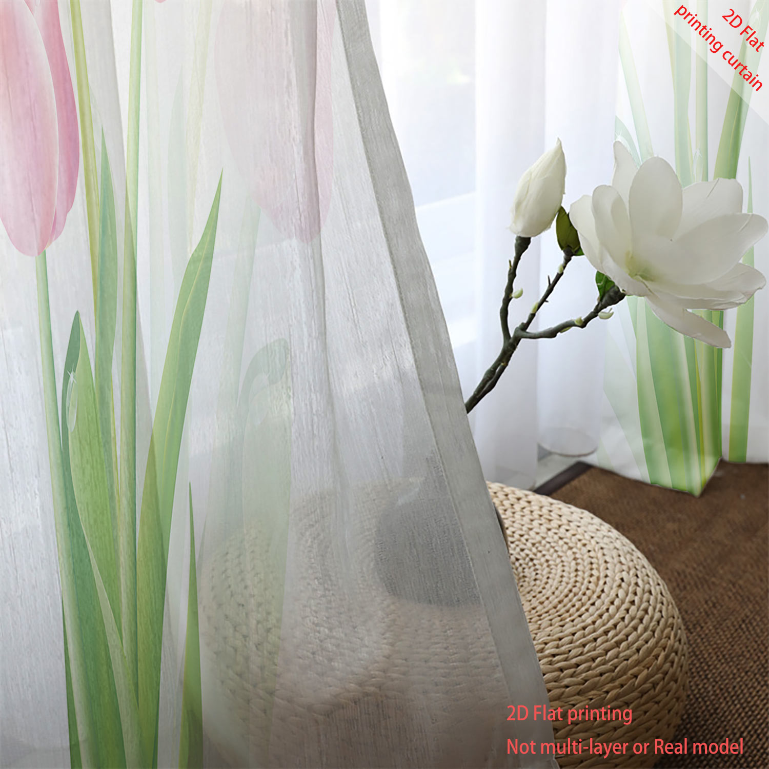 Pink tulip print transparent g - огляд і ціна Home Office Windows