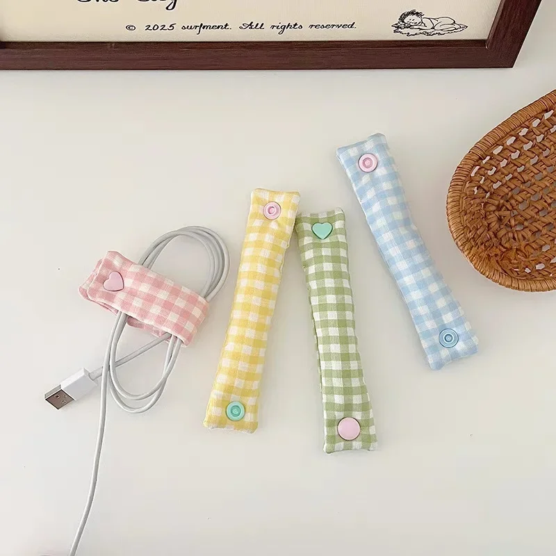 1PC Plaid Phone Cable Organize - огляд і ціна Home Office Call Center