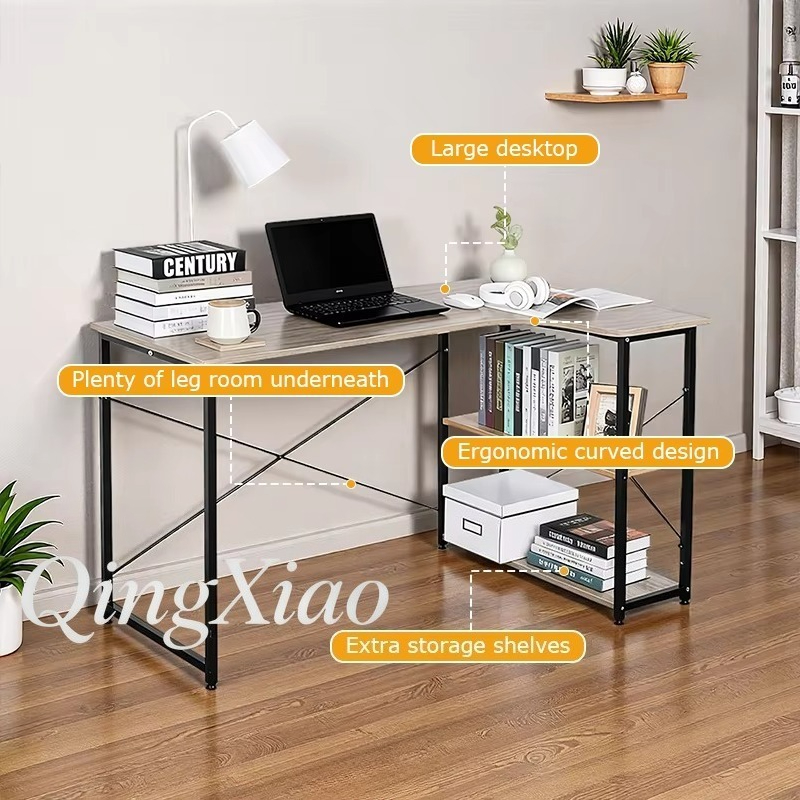 L Shaped Corner Desk With Book - огляд і ціна Home Office Desk With Drawers