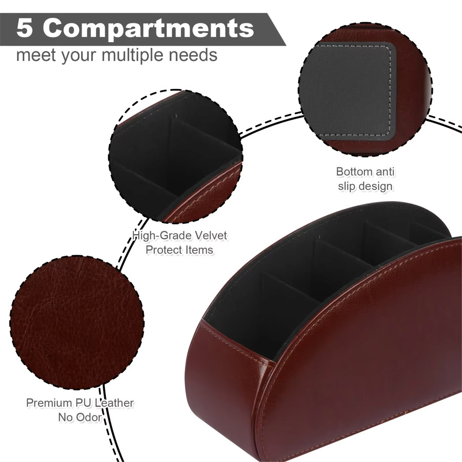 1Pc 5 Grid PU Leather Desktop  - огляд і ціна Home Office Call Center