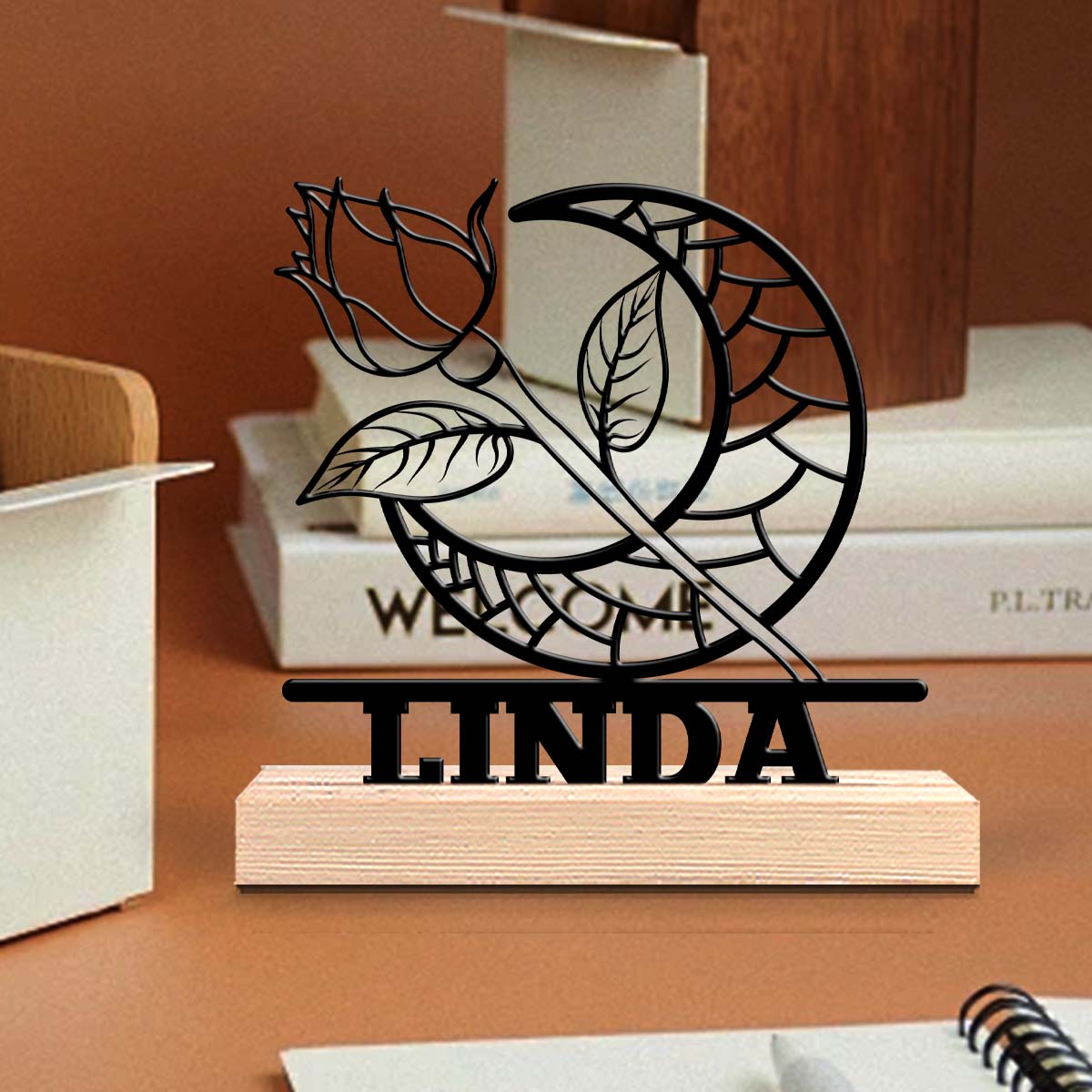 1Pc Csutom Moon Rose Wooden Ba - огляд і ціна Home Office Gifts