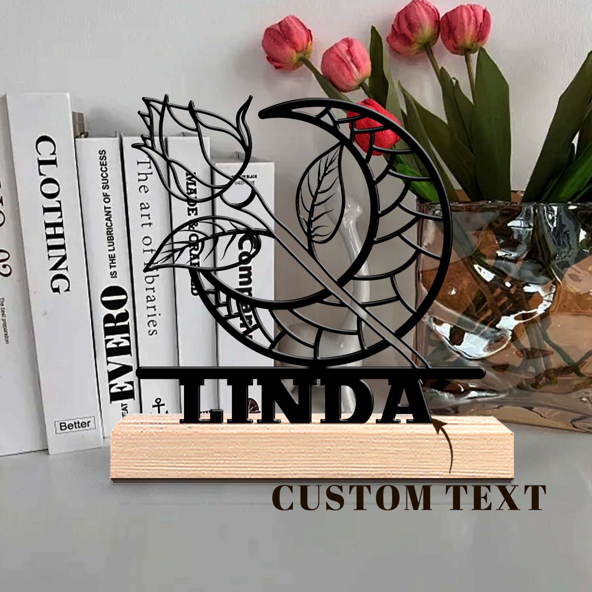 1Pc Csutom Moon Rose Wooden Ba - огляд і ціна Home Office Gifts