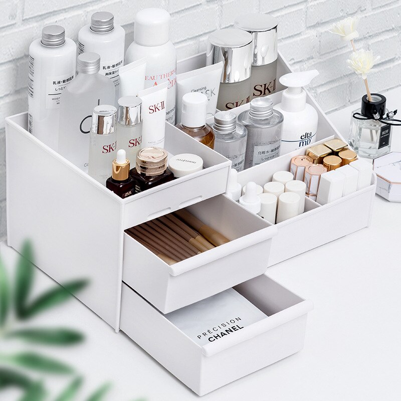 1PC White Plastic Makeup Stora - огляд і ціна Home Office Desk With Drawers
