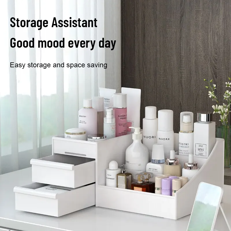 1PC White Plastic Makeup Stora - огляд і ціна Home Office Desk With Drawers