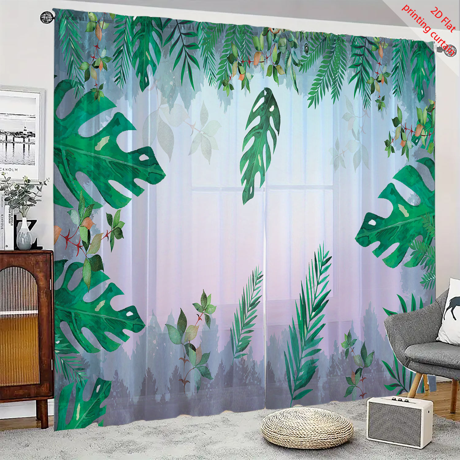 Plant Printed Transparent Scre - огляд і ціна Home Office Windows